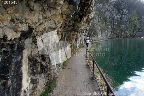 Image of Pathway in Plitvice Lakes national park in Croatia