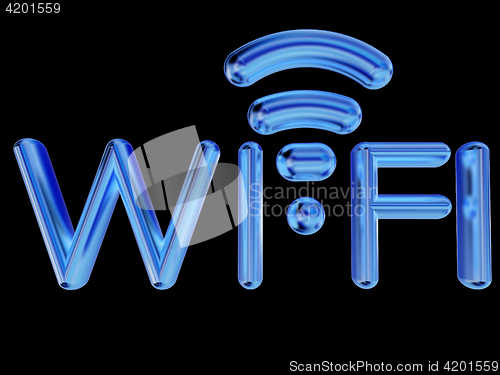 Image of Gold wifi icon for new year holidays. 3d illustration