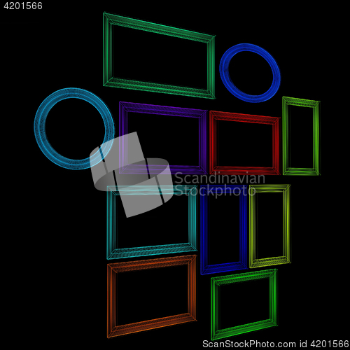 Image of Abstract frames. Conceptual design. 3D illustration