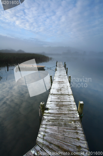 Image of View on a beautiful  lake in scandinavia in denmark 