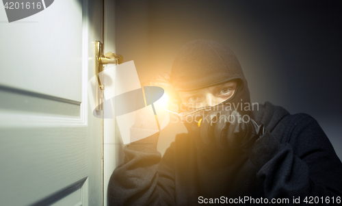 Image of Formidable thief breaks open door