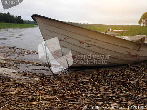 Image of Boat on lake in summer