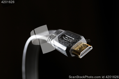 Image of Usb cable on black background