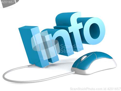 Image of Info word with blue mouse 