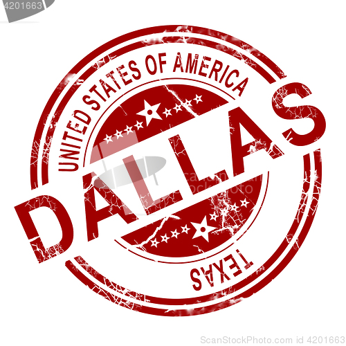 Image of Dallas Texas stamp with white background