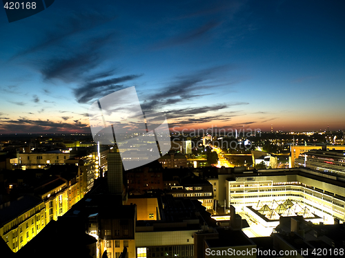 Image of Helsini business downtown at night