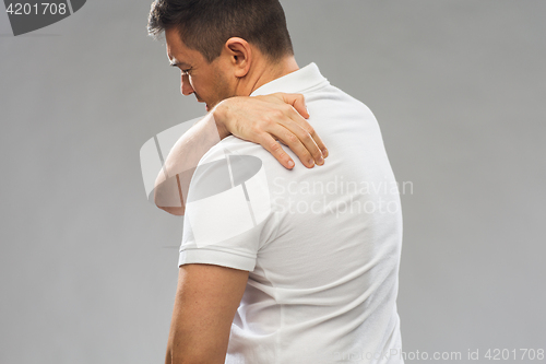 Image of close up of man suffering from backache