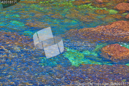 Image of Rocky Coast Extending into the Sea