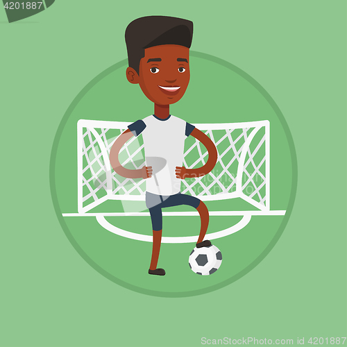Image of Football player with ball vector illustration.
