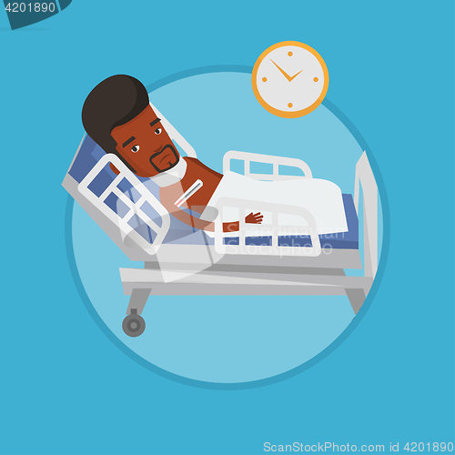 Image of Man with neck injury vector illustration.