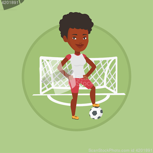 Image of Football player with ball vector illustration.