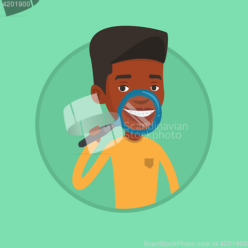 Image of Man brushing his teeth vector illustration.