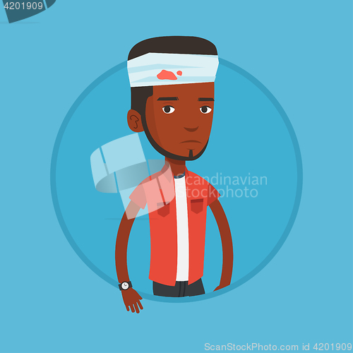 Image of Man with injured head vector illustration.