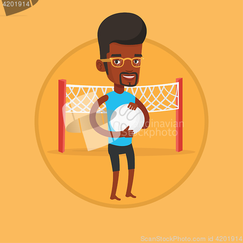 Image of Beach volleyball player vector illustration.
