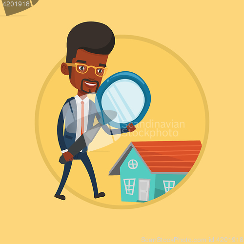 Image of Man looking for house vector illustration.