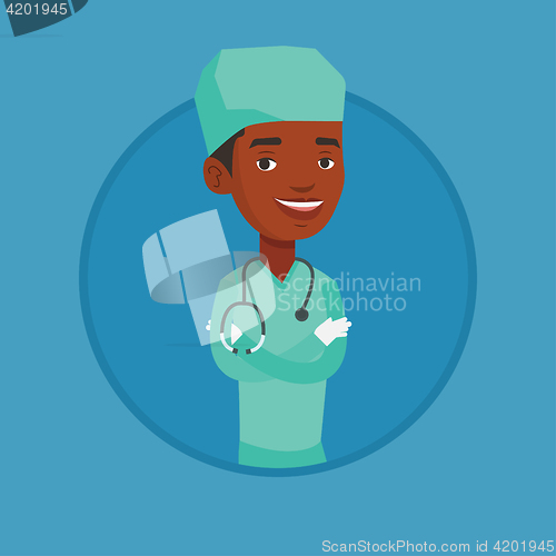 Image of Young confident surgeon with arms crossed.