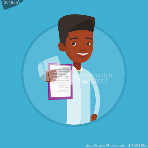 Image of Doctor with clipboard vector illustration.