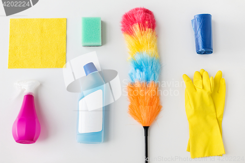 Image of cleaning stuff on white background