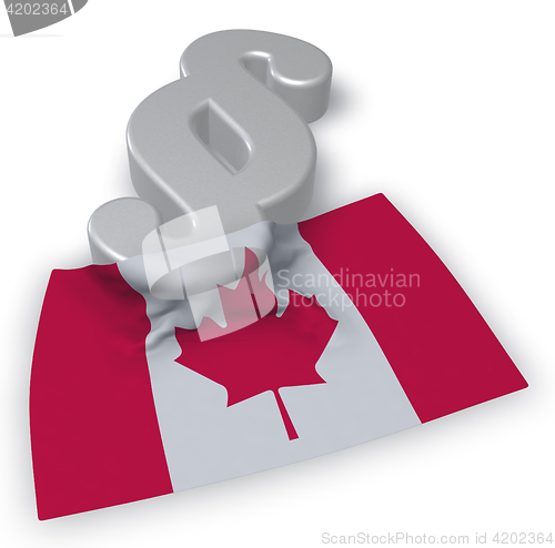 Image of canada flag and paragraph symbol - 3d illustration