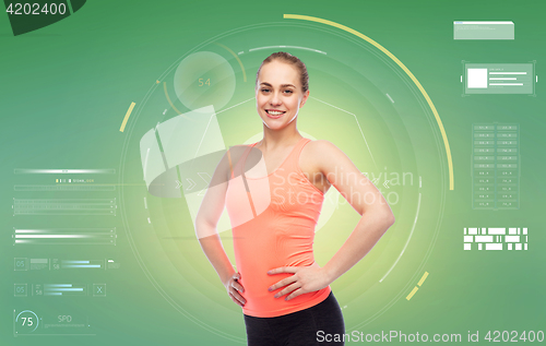 Image of happy smiling sportive young woman