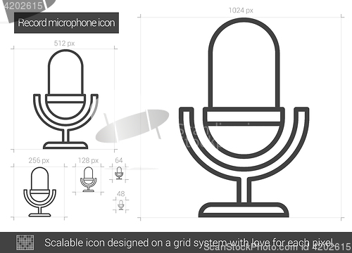 Image of Record microphone line icon.