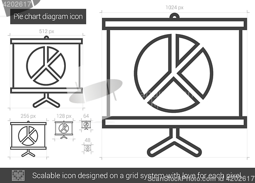 Image of Pie chart diagram line icon.