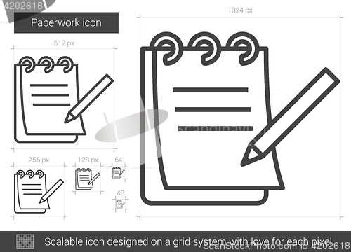 Image of Paperwork line icon.