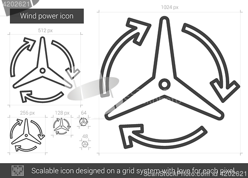 Image of Wind power line icon.