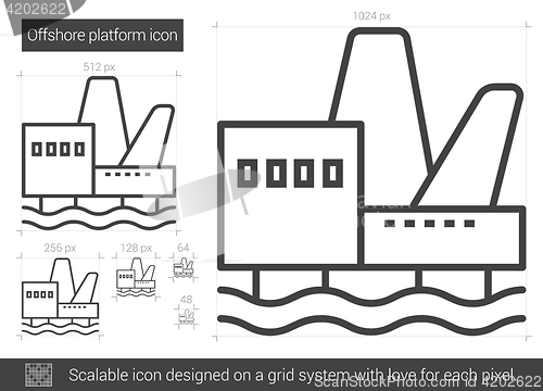 Image of Offshore platform line icon.