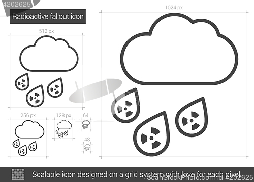 Image of Radioactive fallout line icon.