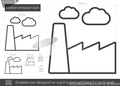 Image of Carbon emission line icon.