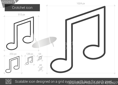 Image of Crotchet line icon.