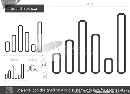 Image of Sound level line icon.