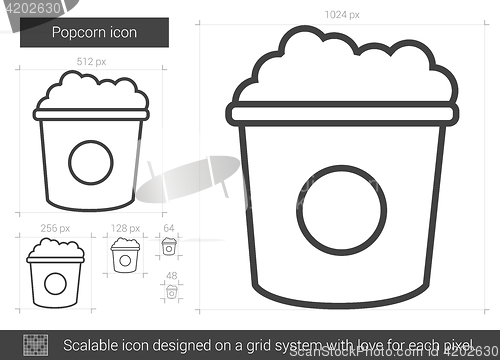 Image of Popcorn line icon.