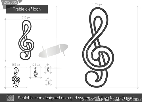 Image of Treble clef line icon.