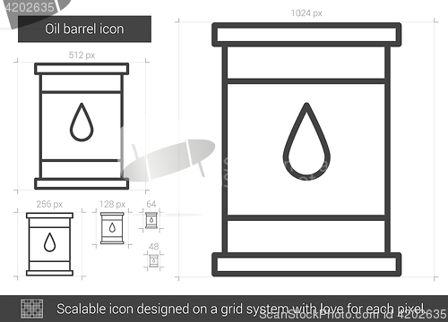 Image of Oil barrel line icon.