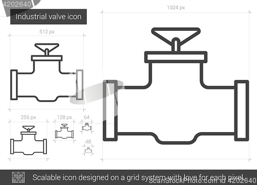 Image of Industrial valve line icon.