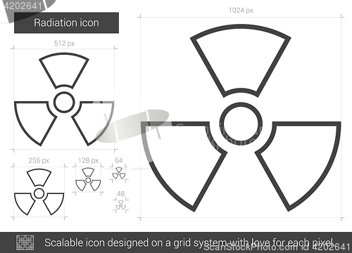 Image of Radiation line icon.