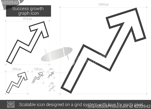 Image of Success growth chart line icon.