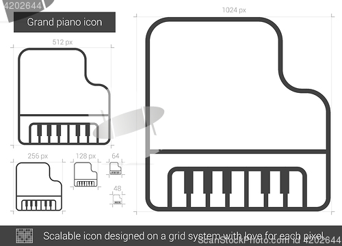 Image of Grand piano line icon.