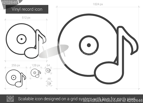 Image of Vinyl record line icon.