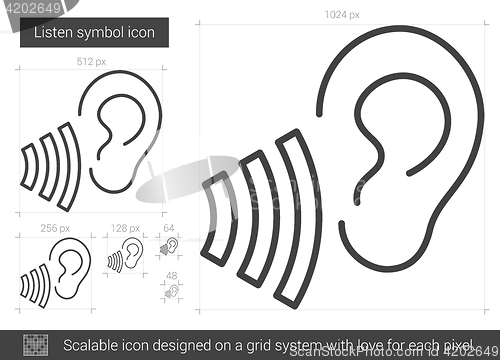 Image of Listen symbol line icon.