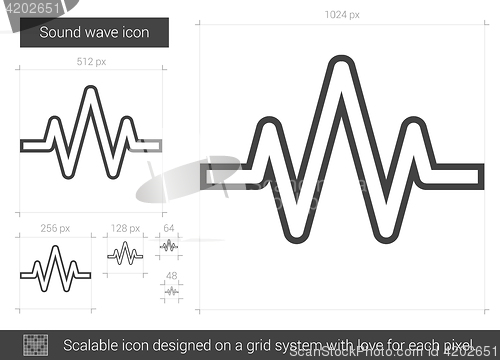 Image of Sound wave line icon.