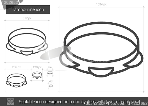 Image of Tambourine line icon.