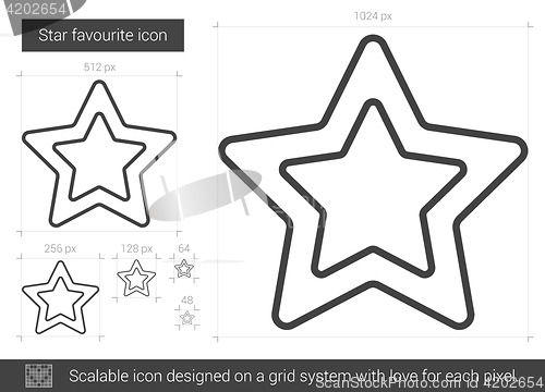 Image of Star favourite line icon.