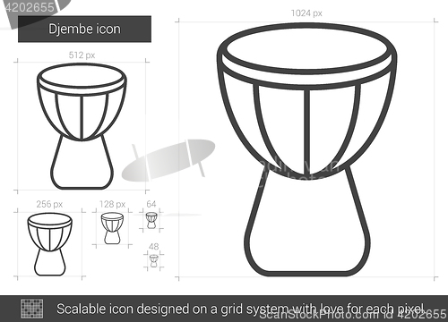 Image of Djembe line icon.