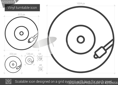 Image of Vinyl turntable line icon.