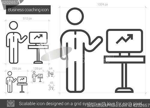 Image of Business coaching line icon.