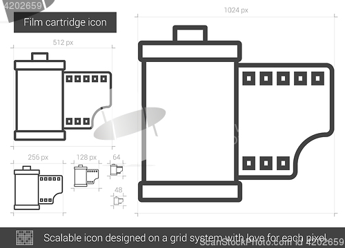 Image of Film cartridge line icon.