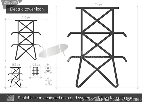 Image of Electric tower line icon.